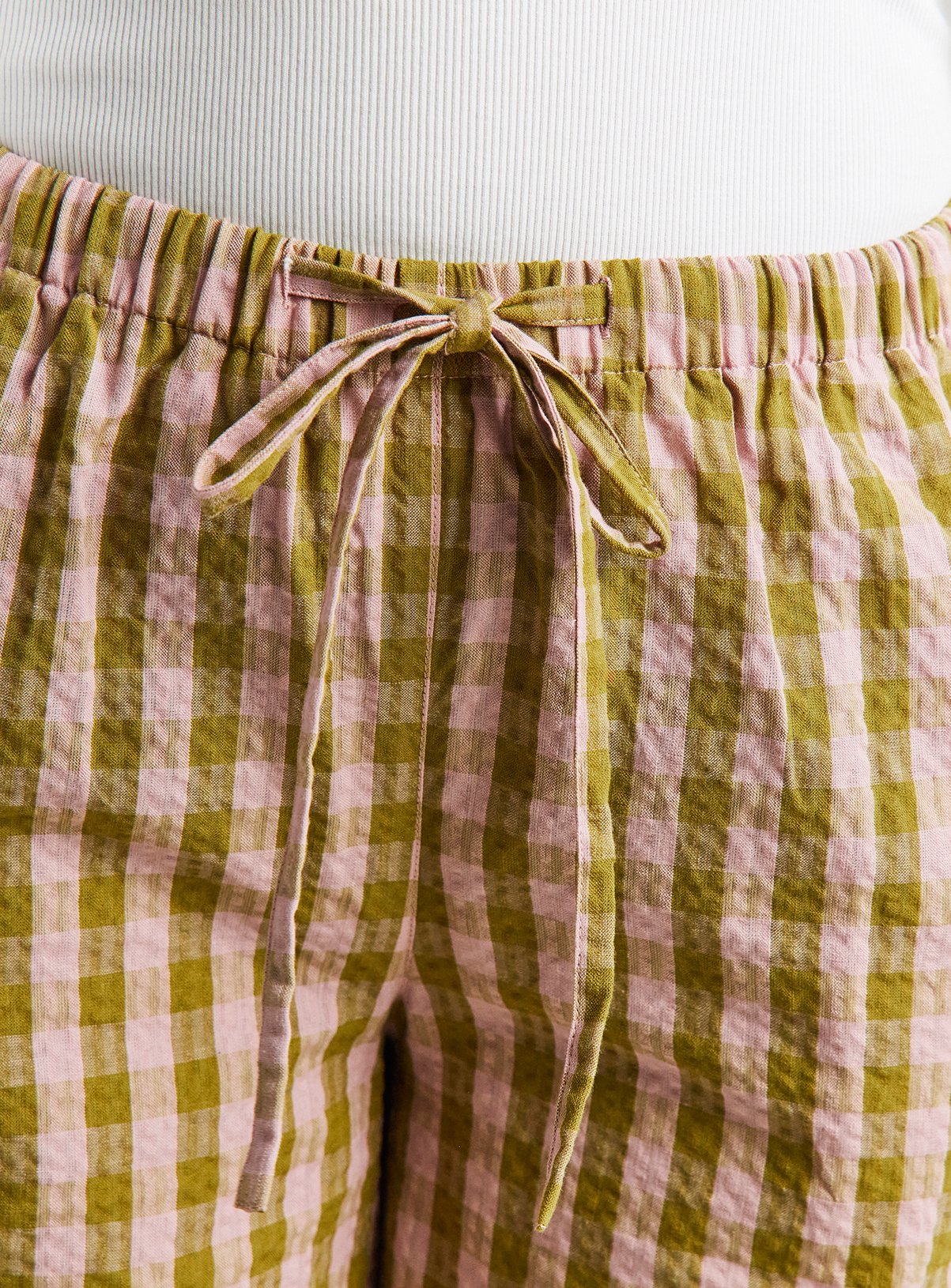 SIMPLY BE Brown & Pink Gingham Culottes 16 - Image 4 thumbnail